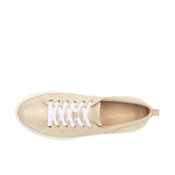 NEW VIONIC Wide Leather Winny Comfort Sneakers in gold for women 1125 4t2 - Picture 4 of 6